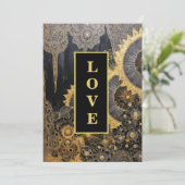 *~ QR 19 RSVP AR26 Gold Lace LOVE Luxury Wedding  招待状 (スタンド正面)