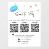 *～* QR 3支払いダイヤモンドの口ガーリー元 ウィンドウサイン (シート)