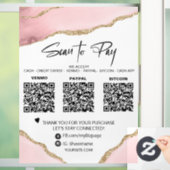 *~* QR 3支払いテーブルピンクのゲート ウィンドウサイン (ホーム)