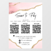 *~* QR 3支払いテーブルピンクのゲート ウィンドウサイン (シート)