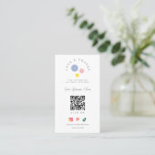 QR 3 Buttons Love & Thanks Support Small Business 名刺 (スタンド正面)