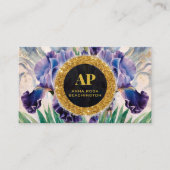 *~ QR AP10アイリスフラワーズ金ゴールド名刺 名刺 (正面)