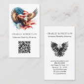 *~* QR AP16アメリカ国旗PHOTO Bald Eagle 名刺 (正面/裏面)