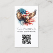 *~* QR AP16アメリカ国旗PHOTO Bald Eagle 名刺 (正面)