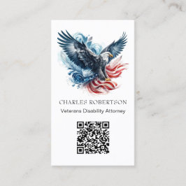 *~* QR - AP16 American Flag Bald Eagle – 写真 名刺