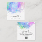 *~* QR AP26 OPALプリズムレインボーエテリアルダンデリオン スクエア名刺 (正面/裏面)