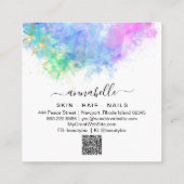 *~* QR AP26 OPALプリズムレインボーエテリアルダンデリオン スクエア名刺 (裏面)