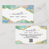 *～* QR AP26 OPALレインボー金ゴールドグリッターEthereal  名刺 (正面/裏面)