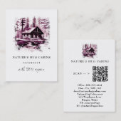 *~* QR AP49キャビン素朴コテージロッジ 名刺 (正面/裏面)