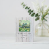 *~* QR AP49キャビン素朴コテージ春の花 名刺 (スタンド正面)