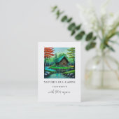 *~* QR AP49サマーストリームキャビン素朴コテージ 名刺 (スタンド正面)