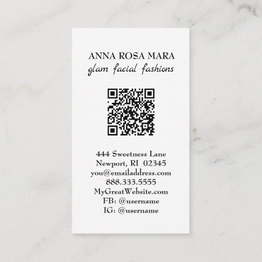 *~* QR AP5 Glam Punk Luxe 3  Fashion Bold Beauty  名刺 (裏面)