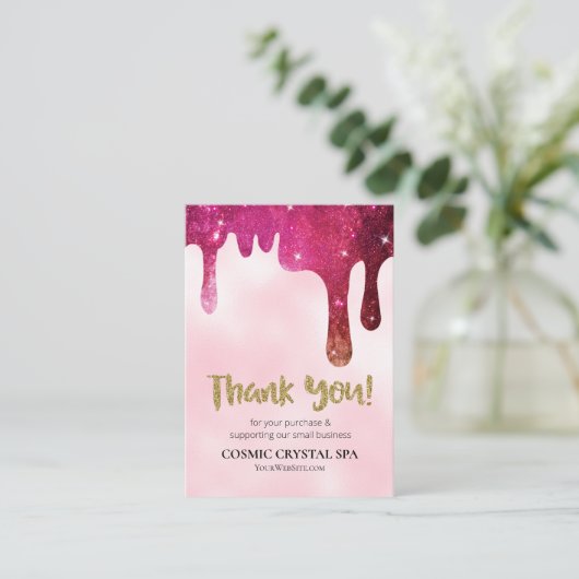 *~* QR -AP8 COSMIC DRIPありがとうロゴレビュー エンクロージャーカード (スタンド正面)