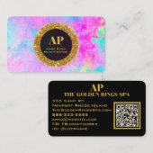 *~ QR AP93ネオン抽象芸術はっきりした名刺 名刺 (正面/裏面)