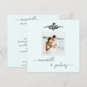 *~* QR Aqua Cherubリングや輪写真AR6 RSVP 結婚's 招待状 (正面/裏面)