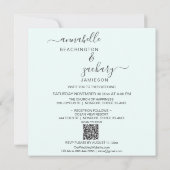 *~* QR Aqua Cherubリングや輪写真AR6 RSVP 結婚's 招待状 (裏面)