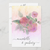 *～* QR AR12フローラダマスクRSVPバラ結婚のInvita 招待状 (正面/裏面)