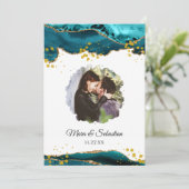 *~* QR AR13 PHOTO RSVP AGATE 結婚's 招待状 (スタンド正面)