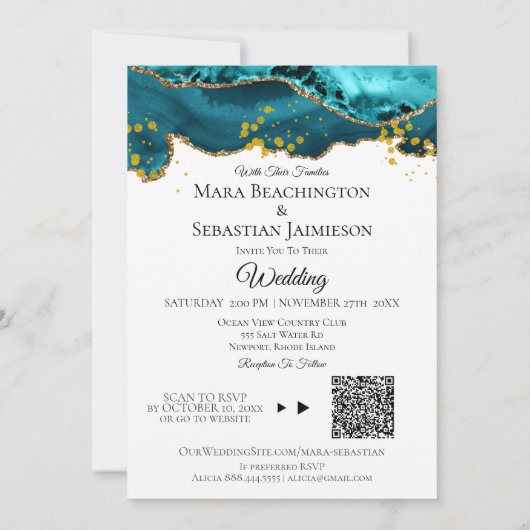 *~* QR AR13 PHOTO RSVP AGATE 結婚's 招待状 (裏面)