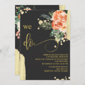 *~* QR - AR15ピンクローズフローラRSVP 結婚's 招待状 (正面/裏面)