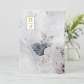 *~ QR AR26イニシャルブーケRSVPビンテージウェディング 招待状 (スタンド正面)