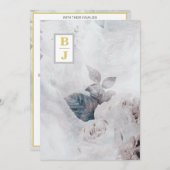 *~ QR AR26イニシャルブーケRSVPビンテージウェディング 招待状 (正面/裏面)