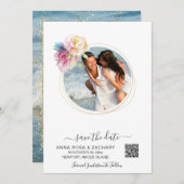 *~* QR AR6フローラ-結婚のWebサイト日付の保存 セーブザデート (正面/裏面)