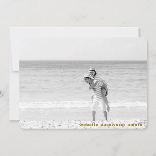 *~* QR AR6写真結婚式DATE携帯電話を保存 招待状 (裏面)