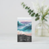 *~* QR AR7航海のビーチ砂波海アート海 名刺 (スタンド正面)