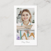 QR Baby Blue Button Love & Thanks Photo Supporting 名刺 (裏面)