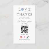 QR Baby Blue Button Love & Thanks Photo Supporting 名刺 (正面)