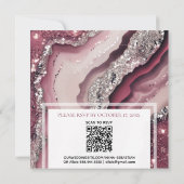 *~* QR BURGUNDY PINK AGATE RSVP AR66結婚's 招待状 (裏面)