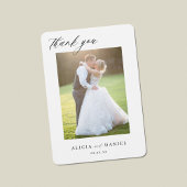 QR CODEスクリプモダントエレガントフォト結婚の サンキューカード