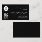 QR CODEビジネスロゴプロフェッショナルモダン黒 名刺 (正面/裏面)