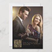 QR CODEフォトオーバーレイ金ゴールド書結婚の 招待状 (裏面)
