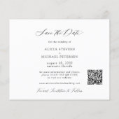 QR CODE予算の写真エレガント結婚式の日付を保存 チラシ (裏面)