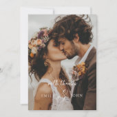 QR-Code、アンパサンドモダン、スクリプトフォント、1枚の写真 サンキューカード (正面)