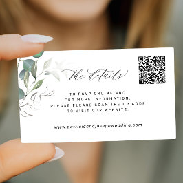 QR CODE エレガントgreeneryの結婚詳細 エンクロージャーカード