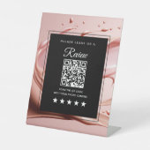 Qr Code レビュー ピンクブラッシュサロン 台座サイン (正面)