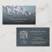 Qr Code | 桜 ダークフラワー 名刺 (正面/裏面)