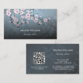 Qr Code | 桜 ダークフラワー 名刺 (正面/裏面)