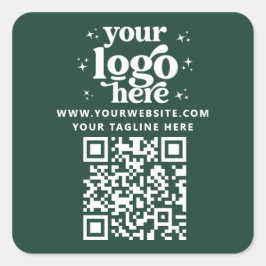 QR Code Add Your Logo Promotional Business Branded スクエアシール