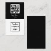 QR Code And Business Logo Business Cards Vertical 名刺 (正面/裏面)
