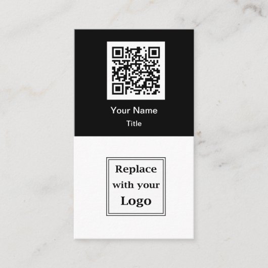 QR Code And Business Logo Business Cards Vertical 名刺 (正面)
