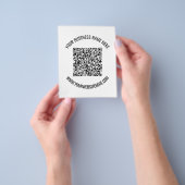 QR Code and Custom Text Professional Personalized チラシ (手)