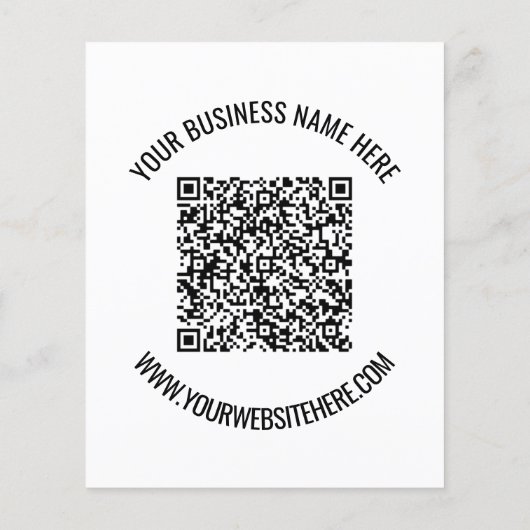 QR Code and Custom Text Professional Personalized チラシ (裏面)