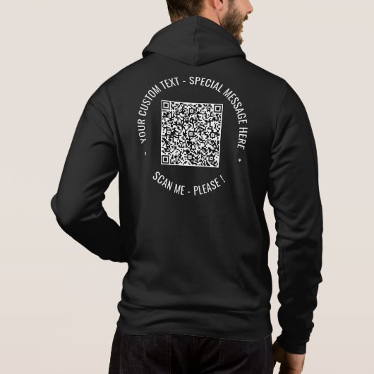 QR Code and Custom Text Your Promotional Hoodie パーカ (裏面)