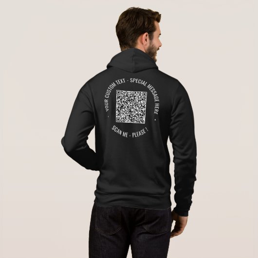 QR Code and Custom Text Your Promotional Hoodie パーカ (裏面フル)
