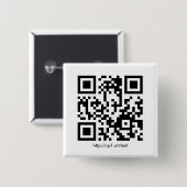 QR Code Anstecknadel quadratisch 缶バッジ (正面&裏面)