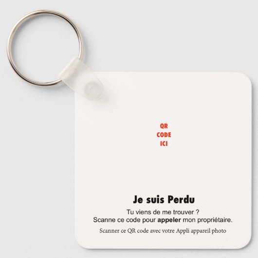 QR Code Anti-Perte Pour Clés, Animaux & Enfants キーホルダー (正面)